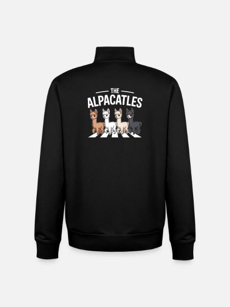 Alpacatles Llama Alpaca - Unisex Organic Zip Sweatshirt by Stanley/Stella - black