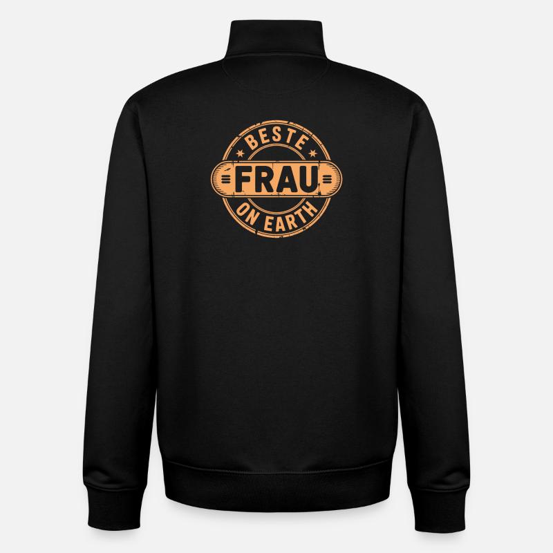 Beste Frau Geschenk Ehefrau - Unisex Organic Zip Sweatshirt von Stanley/Stella - Schwarz