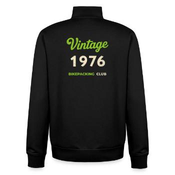 Millésime 1976 – Bikepacking Club Rétro Année de naissance - Sweat zippé unisexe en coton bio Stanley/Stella - noir - Dos - AI Model Male 185 light (185cm)
