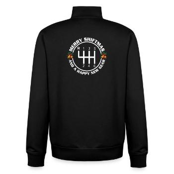Fröhliche Shiftmas Happy New Gear lustiges Auto-Weihnachtszitat - Unisex Organic Zip Sweatshirt von Stanley/Stella - Schwarz - Hinten - AI Model Male 185 light (185cm)