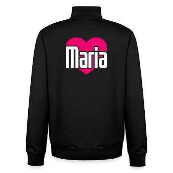 I Love Maria Pink Heart I Love Maria - Unisex Organic Zip Sweatshirt by Stanley/Stella - black - Back - AI Model Male 185 light (185cm)
