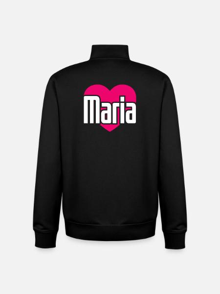 J’aime Maria Coeur rose J’aime Maria - Sweat zippé unisexe en coton bio Stanley/Stella - noir