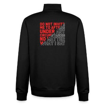 Do Not Invite Me To Afters Rave Party Festival - Unisex Organic Zip Sweatshirt von Stanley/Stella - Schwarz - Hinten - AI Model Male 185 light (185cm)