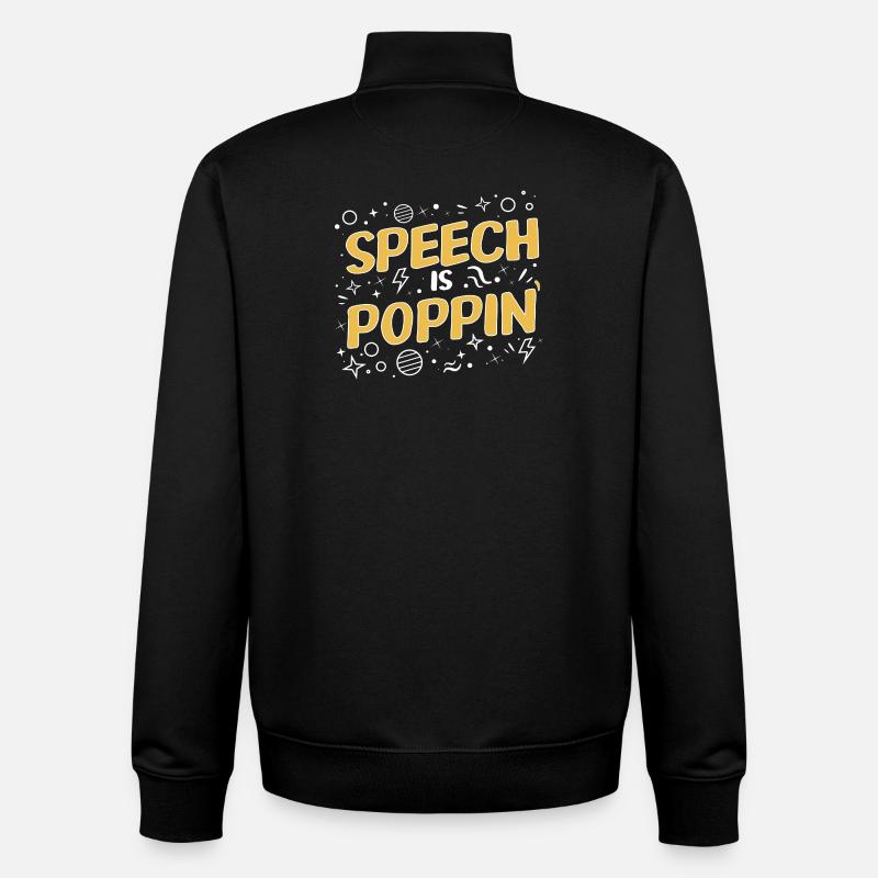 Speech Therapist Speech Pathologist SLP - Unisex Organic Zip Sweatshirt by Stanley/Stella - black