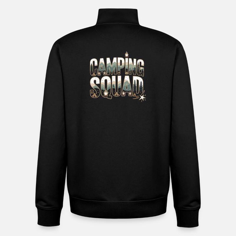 Camping Squad Forest Adventure - Unisex Organic Zip Sweatshirt by Stanley/Stella - black