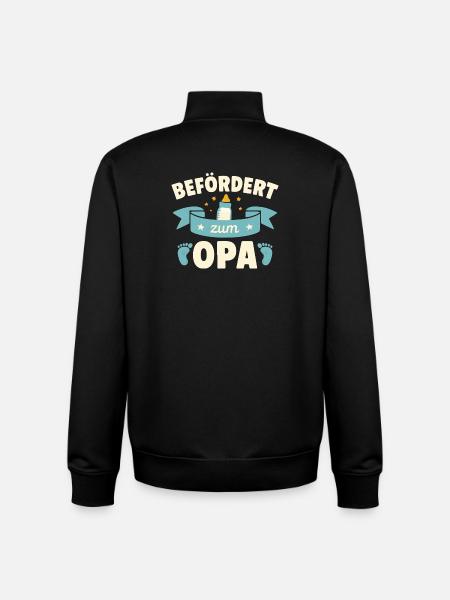 Befördert zum Opa - Unisex Organic Zip Sweatshirt von Stanley/Stella - Schwarz