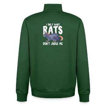 Cute Blue Rat Illustration Pet Rodent Graphic - Unisex Organic Zip Sweatshirt von Stanley/Stella - Flaschengrün - Hinten - AI Model Male 185 dark (185cm)