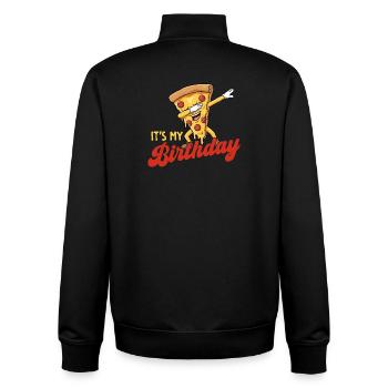 Es ist meine Geburtstags-Dabbing-Pizza-Witzparty. - Unisex Organic Zip Sweatshirt von Stanley/Stella - Schwarz - Hinten - AI Model Male 185 light (185cm)