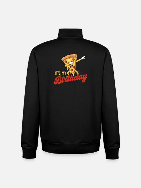 It’s My Birthday Dabbing Pizza Funny Party - Unisex Organic Zip Sweatshirt by Stanley/Stella - black