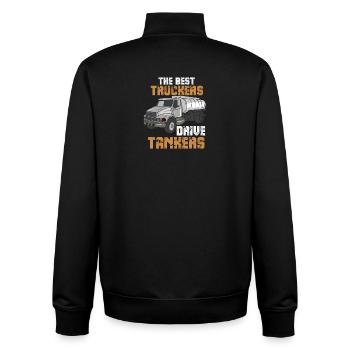 Truckers and Tankers Professional Driver Design - Unisex Organic Zip Sweatshirt by Stanley/Stella - black - Back - AI Model Male 185 light (185cm)
