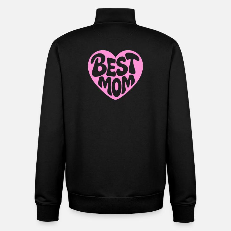 Beste Mama Herzdesign - Unisex Organic Zip Sweatshirt von Stanley/Stella - Schwarz