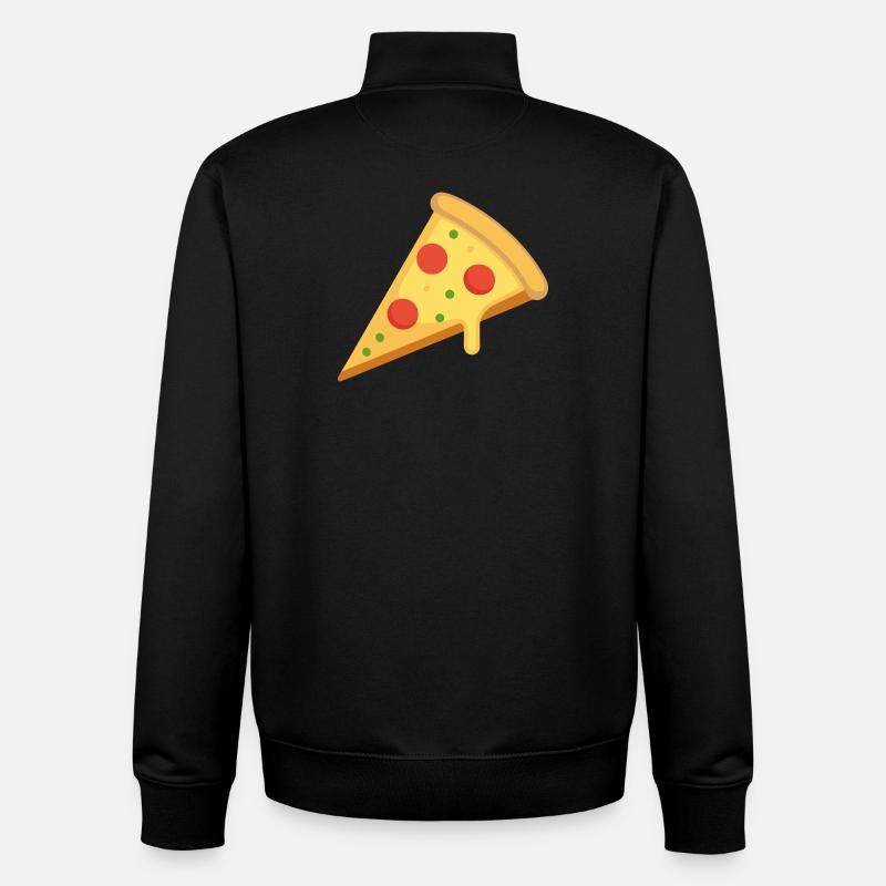 tranche de pizza - Sweat zippé unisexe en coton bio Stanley/Stella - noir