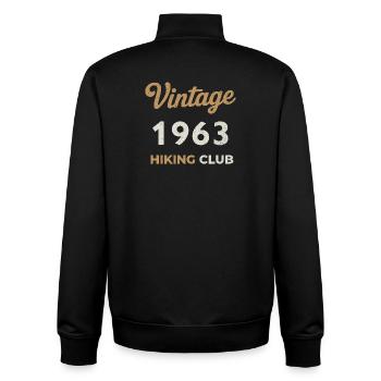 Vintage 1963 – Sailing Club Retro Birth Year - Unisex Organic Zip Sweatshirt by Stanley/Stella - black - Back - AI Model Male 185 light (185cm)