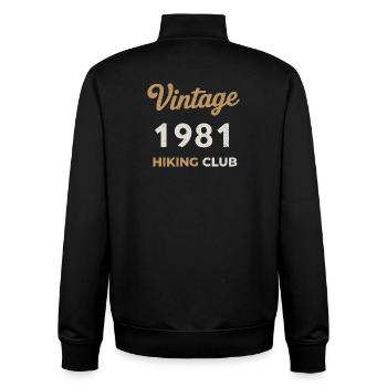 Vintage 1981 – Sailing Club Retro Geburtsjahr - Unisex Organic Zip Sweatshirt von Stanley/Stella - Schwarz - Hinten - AI Model Male 185 light (185cm)
