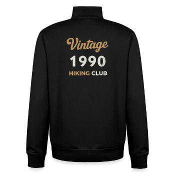 Vintage 1990 – Sailing Club Retro Year of Birth - Unisex Organic Zip Sweatshirt by Stanley/Stella - black - Back - AI Model Male 185 light (185cm)