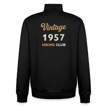 Vintage 1957 – Sailing Club Retro Year of Birth - Unisex Organic Zip Sweatshirt by Stanley/Stella - black - Back - AI Model Male 185 light (185cm)