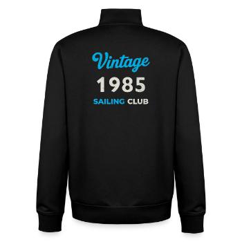 Vintage 1985 – Sailing Club Retro Geburtsjahr - Unisex Organic Zip Sweatshirt von Stanley/Stella - Schwarz - Hinten - AI Model Male 185 light (185cm)