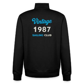 Vintage 1987 – Sailing Club Retro Geburtsjahr - Unisex Organic Zip Sweatshirt von Stanley/Stella - Schwarz - Hinten - AI Model Male 185 light (185cm)