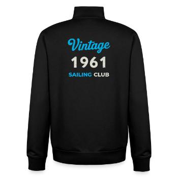 Vintage 1961 – Sailing Club Retro Geburtsjahr - Unisex Organic Zip Sweatshirt von Stanley/Stella - Schwarz - Hinten - AI Model Male 185 light (185cm)