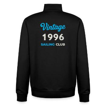 Vintage 1996 – Sailing Club Retro Year of Birth - Unisex Organic Zip Sweatshirt by Stanley/Stella - black - Back - AI Model Male 185 light (185cm)