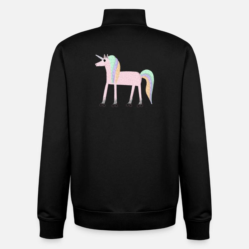 Unicorn_rollerSKate - Unisex Organic Zip Sweatshirt by Stanley/Stella - black