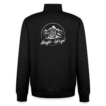 Bergabenteuer mit Rucksack - Unisex Organic Zip Sweatshirt von Stanley/Stella - Schwarz - Hinten - AI Model Male 185 light (185cm)