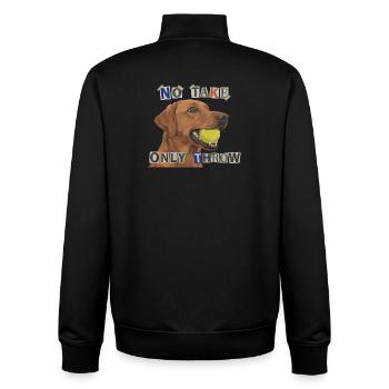 No Take Only Throw – Mème du chien labrador renard - Sweat zippé unisexe en coton bio Stanley/Stella - noir - Dos - AI Model Male 185 light (185cm)
