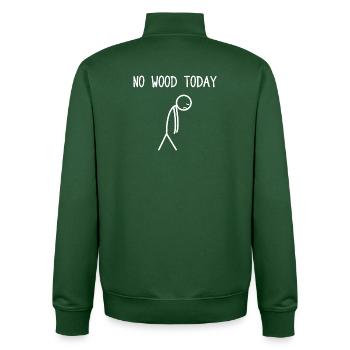 No wood today Holz Kettensäge Waldarbeiter - Unisex Organic Zip Sweatshirt von Stanley/Stella - Flaschengrün - Hinten - AI Model Male 185 dark (185cm)