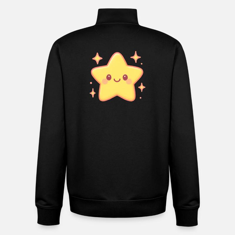 Étoile câline avec un sourire - Sweat zippé unisexe en coton bio Stanley/Stella - noir
