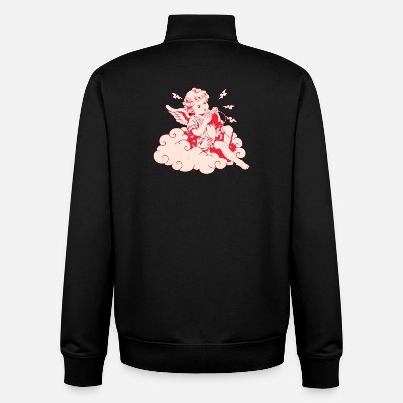 Angry Gaming Cherub – Lag Lightning - Unisex Organic Zip Sweatshirt by Stanley/Stella - black