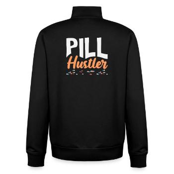 Pill Hustler Pharmacist Pharmacy Technician - Unisex Organic Zip Sweatshirt by Stanley/Stella - black - Back - AI Model Male 185 light (185cm)