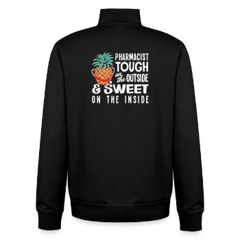 Pineapple pharmacist sweetie, hard pharmacy - Unisex Organic Zip Sweatshirt by Stanley/Stella - black - Back - AI Model Male 185 light (185cm)