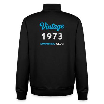 Millésime 1973 – Année de naissance rétro du club de natation - Sweat zippé unisexe en coton bio Stanley/Stella - noir - Dos - AI Model Male 185 light (185cm)