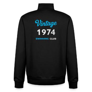 Millésime 1974 – Année de naissance rétro du club de natation - Sweat zippé unisexe en coton bio Stanley/Stella - noir - Dos - AI Model Male 185 light (185cm)