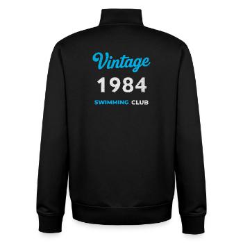 Vintage 1984 – Swimming Club Retro Geburtsjahr - Unisex Organic Zip Sweatshirt von Stanley/Stella - Schwarz - Hinten - AI Model Male 185 light (185cm)