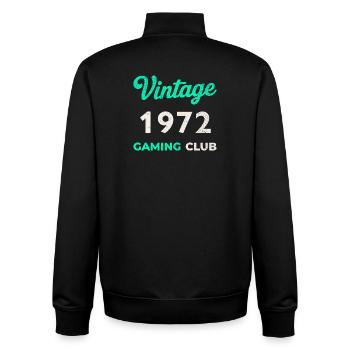 Vintage 1972 – Gaming Club Retro Geburtsjahr_ - Unisex Organic Zip Sweatshirt by Stanley/Stella - black - Back - AI Model Male 185 light (185cm)