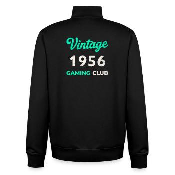 Vintage 1956 – Gaming Club Retro Birth Year - Unisex Organic Zip Sweatshirt by Stanley/Stella - black - Back - AI Model Male 185 light (185cm)