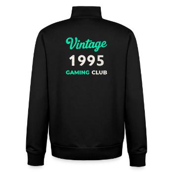 Vintage 1995 – Gaming Club Retro Birth Year - Unisex Organic Zip Sweatshirt by Stanley/Stella - black - Back - AI Model Male 185 light (185cm)