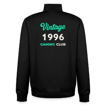 Vintage 1996 – Gaming Club Retro Birth Year - Unisex Organic Zip Sweatshirt by Stanley/Stella - black - Back - AI Model Male 185 light (185cm)