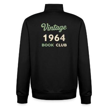 Cadeau rétro de l’année de naissance vintage du club de lecture de 1964 - Sweat zippé unisexe en coton bio Stanley/Stella - noir - Dos - AI Model Male 185 light (185cm)