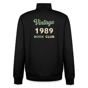 Vintage 1988 Book Club Retro Geburtsjahr Geschenk - Unisex Organic Zip Sweatshirt von Stanley/Stella - Schwarz - Hinten - AI Model Male 185 light (185cm)