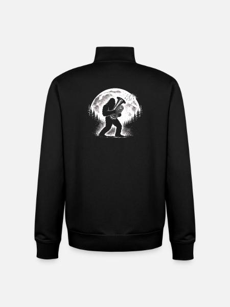 Bigfoot tuba player - Unisex Organic Zip Sweatshirt by Stanley/Stella - black