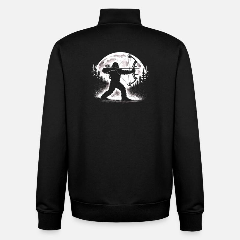 Tir à l’arc du Bigfoot - Sweat zippé unisexe en coton bio Stanley/Stella - noir