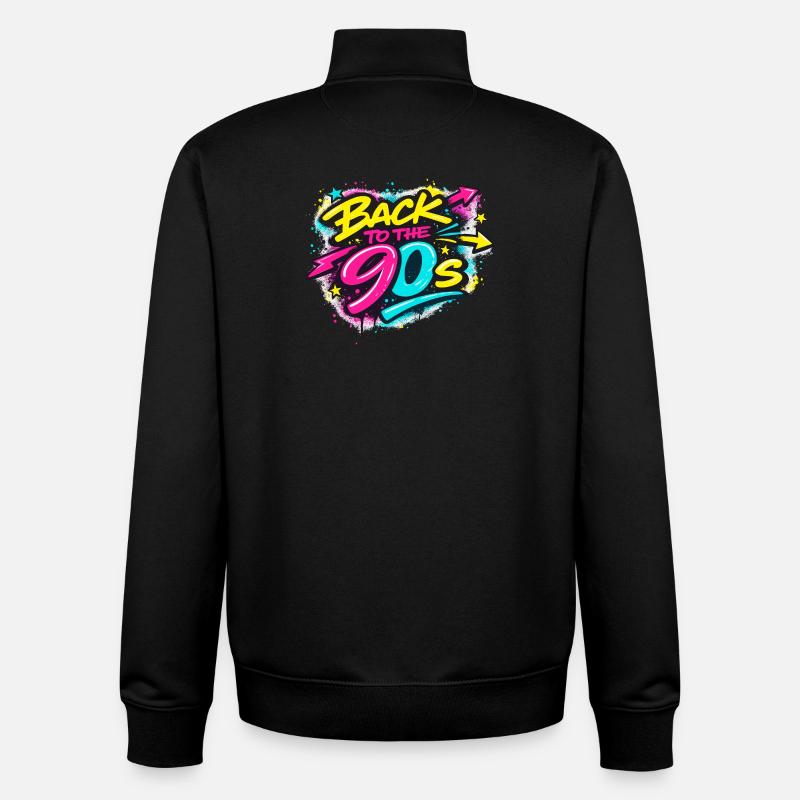 Back to the 90s Neon Graffiti - Unisex Organic Zip Sweatshirt von Stanley/Stella - Schwarz