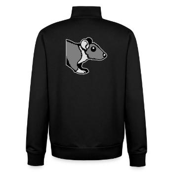 Ratte Vorderseite Halb Neugierig Lustig Nagetier - Unisex Organic Zip Sweatshirt von Stanley/Stella - Schwarz - Hinten - AI Model Male 185 light (185cm)