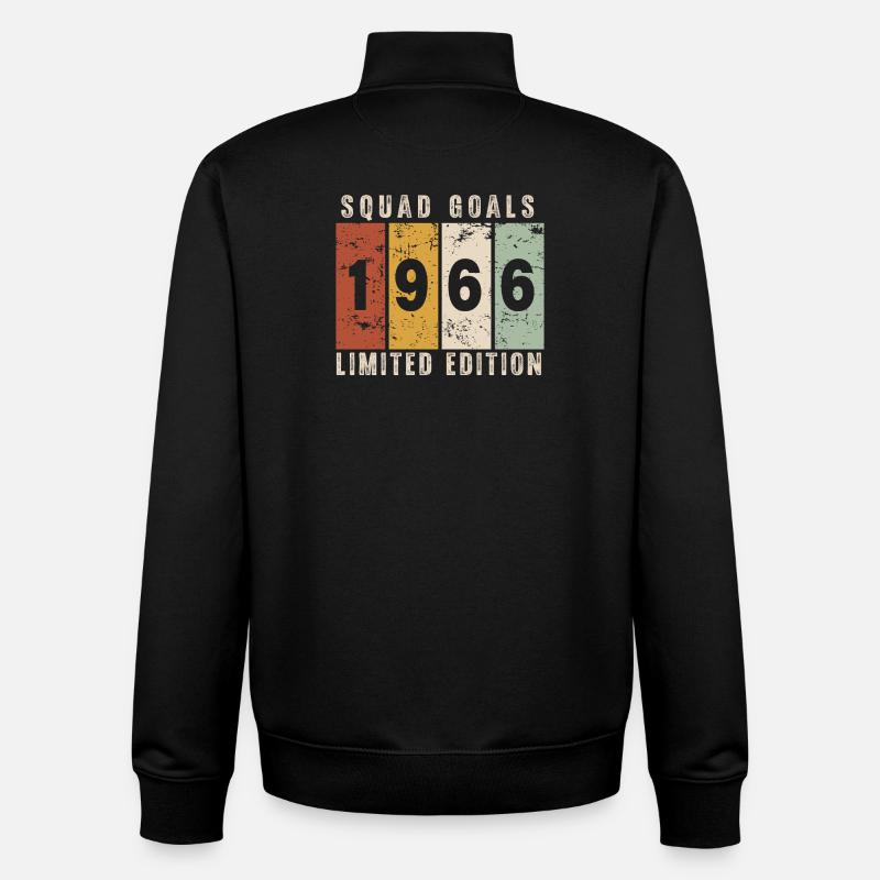 anniversaire 1966 - 60 ans - Sweat zippé unisexe en coton bio Stanley/Stella - noir