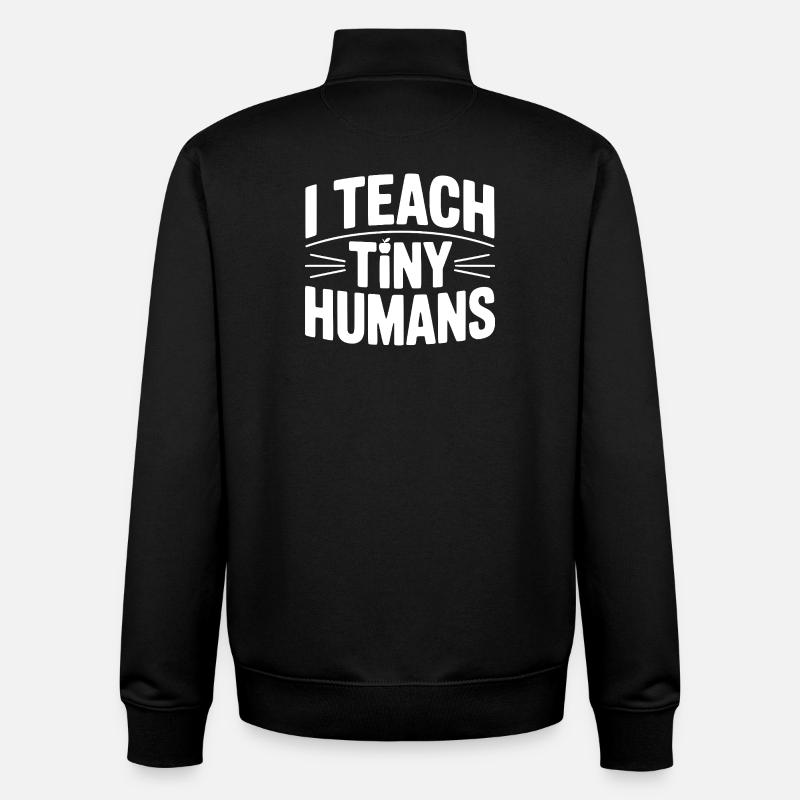 J’enseigne aux petits humains - Sweat zippé unisexe en coton bio Stanley/Stella - noir