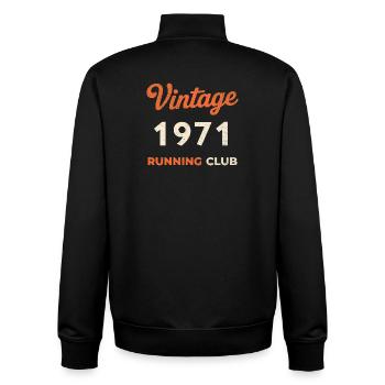 Idée cadeau d’anniversaire vintage du club de course de course 1971 - Sweat zippé unisexe en coton bio Stanley/Stella - noir - Dos - AI Model Male 185 light (185cm)