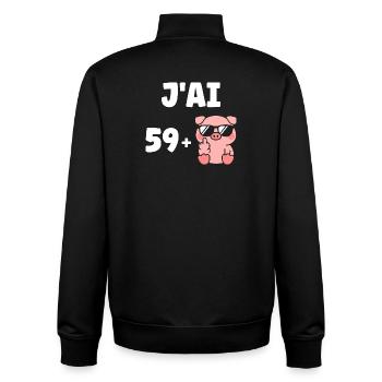 60 Jahre - Unisex Organic Zip Sweatshirt von Stanley/Stella - Schwarz - Hinten - AI Model Male 185 light (185cm)
