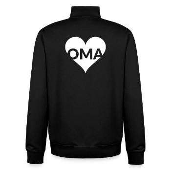 Oma Herzlogo Liebesdesign - Unisex Organic Zip Sweatshirt von Stanley/Stella - Schwarz - Hinten - AI Model Male 185 light (185cm)